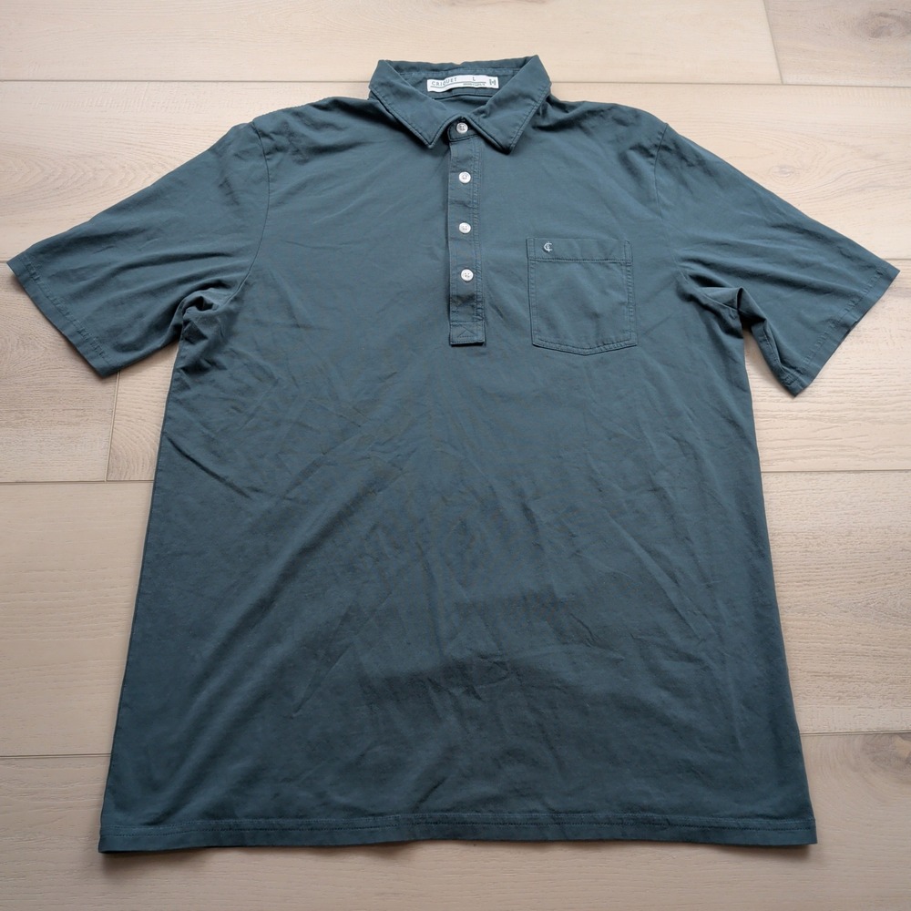 Criquet Players Polo Shirt Mens Large Pima Cotton Stretch Teal Blue Short Sleeve